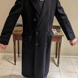Men's 100% cashmere overcoat 40R Deep Navy